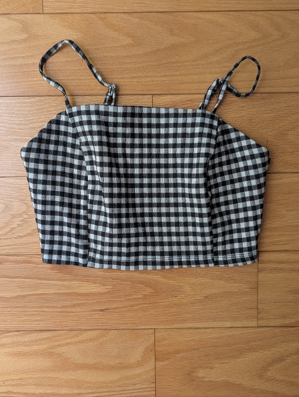 Black & White Gingham Crop Top